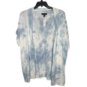 Lane Bryant Blue & White Coastal Knit Open Front Ribbed Cardigan Size 22/24 New